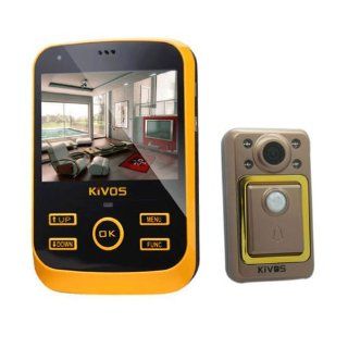 KIVOS KDB01S Peephole Door Viewer Picture and Video with Motion Sensor with US Plug   Yellow and Champagne : Home Security Systems : Camera & Photo