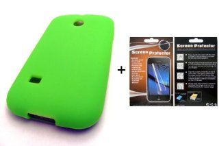 BUNDLE LCD Straight Talk PRISM Huawei M865c GREEN SOFT SILICONE + LCD SCREEN PROTECTOR Case Skin Cover Accessory Protector: Cell Phones & Accessories