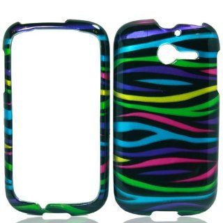 For Huawei Ascend Y M866 H866C Hard RUBBERIZED Case Rainbow Zebra: Cell Phones & Accessories