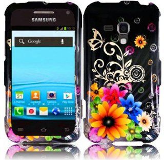 Samsung Rush M830 ( Boost Mobile ) Chromatic Flower Hard Snap On Case Cover Faceplate Protector with Free Gift Reliable Accessory Pen: Cell Phones & Accessories