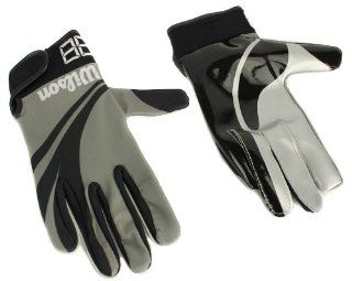 Pair Wilson WTF9950L Customizable Football Receiver's Gloves Large  Gray/Black : Sports & Outdoors