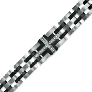 Mens Shaquille ONeal Diamond Accent Bracelet in Two Tone Stainless