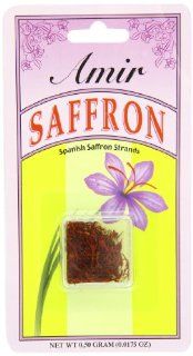 Amir Saffron Filament, 0.5 Gram Unit : Saffron Spices And Herbs : Grocery & Gourmet Food