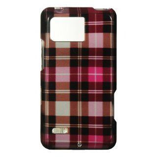 Plaid Hot Pink Protector Case for DROID Bionic XT875: Cell Phones & Accessories