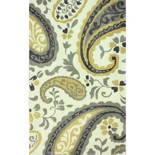 Nuloom Handmade Modern Paisley Olive Rug (76 X 96)