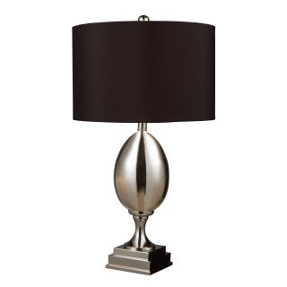 1 light Mercury plated Table Lamp With Black Shade