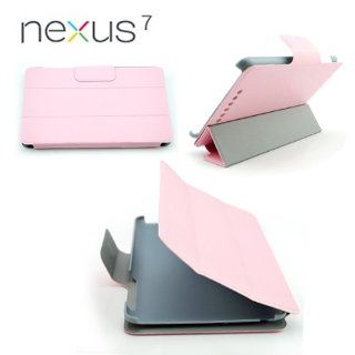 iClover   New Stylish PINK COLOR PU GOOGLE NEXUS 7 CASE MULTIFUNTINAL Case. Multi Purpose. TRI FOLD. PERFECT FOR HOME & ENTERTAINMENT USE.: Computers & Accessories