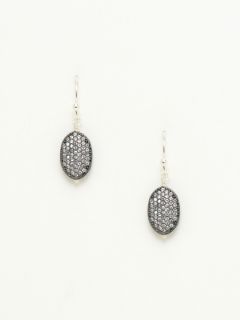 PAVE ZIRCONIA BLACK DROP EARRINGS by Mary Louise Designs