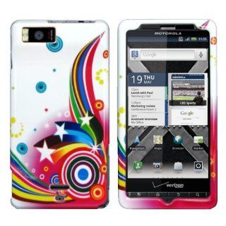 Motorola Droid X2 MB870 Hard Shell Protector Cover Case   Rainbow Stars: Cell Phones & Accessories