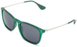 Ray Ban 0RB4187 897/87 Square Sunglasses,Rubber Transparent Green,54 mm: Clothing