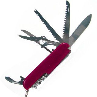 Whetstone Cutlery Swiss Army Style 13 Function Knife 5.875  Inches Multi tool, Red : Folding Camping Knives : Sports & Outdoors