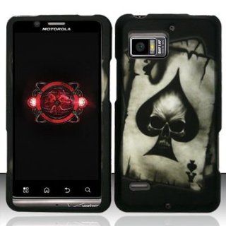 Motorola Droid Bionic xt875 Accessory   Ace of Spade SkullDesign Protective Hard Case Cover for Verizon Cell Phones & Accessories