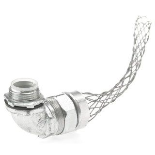 Woodhead 36400 Cable Strain Relief, Right Angle Male, Liquid Tight Conduit, Insulated Throat, Stainless Steel Mesh, 1/2" Conduit, 1/2" NPT Fitting Size, 3.875" Mesh Length: Electrical Cables: Industrial & Scientific