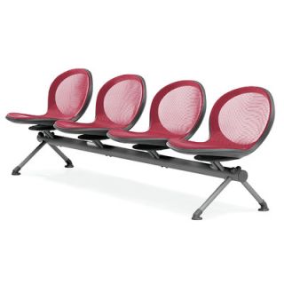 OFM Net Series Four Chair Beam Seating NB 4 Color: Red