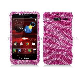 Motorola Xt907 (Droid Razr M) Full Diamond Hot Pink Zebra Protective Case: Cell Phones & Accessories