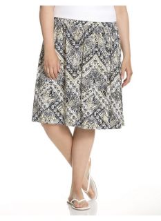 Lane Bryant Plus Size Scarf print knit skirt     Womens Size 22/24, Sunshine