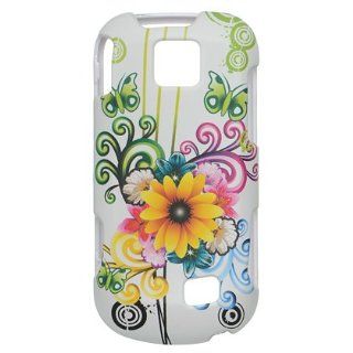 Samsung Intercept M910 Crystal Design Case   White with Rainbow Butterfly Design: Cell Phones & Accessories