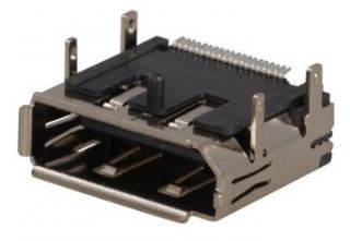 CONNECTOR, DISPLAY PORT, FEMALE, SURFACE MOUNT TYPE.RIGHT ANGLE, RECEPTACLE, 15u INCH AU PLATE: Electronic Component Interconnects: Industrial & Scientific