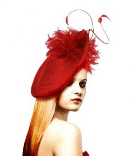 Kentucky Derby Fascinator Hat   L64 Red/Black at  Womens Clothing store