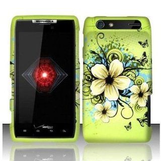 Motorola Droid Razr xt912 Accessory   Green Hibiscus Hawaii Flower Design Protective Hard Case Cover for Verizon: Cell Phones & Accessories