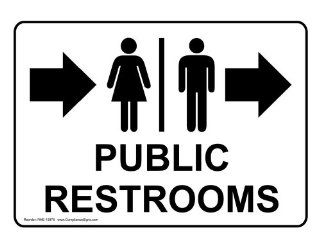 Public Restrooms Sign NHE 15878 Restroom Public / Private : Business And Store Signs : Office Products