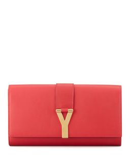 Y Ligne Clutch Bag, Red   Saint Laurent