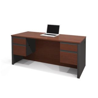 Bestar Prestige + Executive Desk With Dual Half Pedestals 99450 Finish: Borde