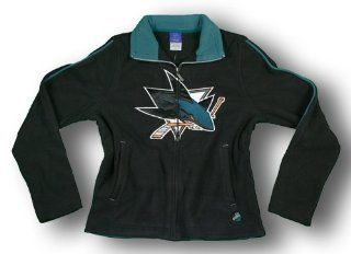 San Jose Sharks NHL Womens FAN Fleece Jacket, Black (Large)  Sports Fan Outerwear Jackets  Sports & Outdoors