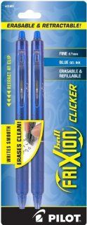 Pilot FriXion Clicker Retractable Erasable Gel Pens, Fine Point, Blue Ink, 2 Pack (31461) : Gel Ink Rollerball Pens : Office Products