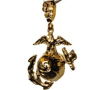 US Marine Corps pendant EXTRA LARGE 18k gold Plated D26: Jewelry