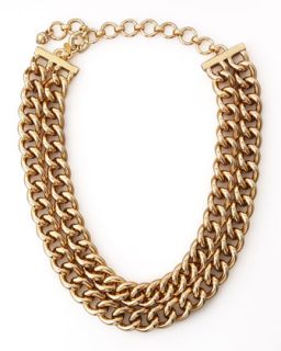 Double Row Curb Chain Necklace   Lee Angel