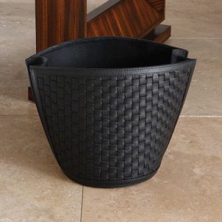 Global Views Woven Waste Basket 9.916 Color: Black