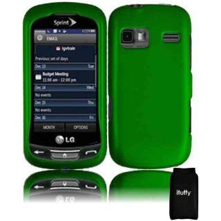 Dark Green Rubberized Snap on Hard Plastic Cover Faceplate Case for Sprint LG Rumor Reflex LN272 / AT&T LG Xpression C395 + Screen Protector Film + ituffy bag: Cell Phones & Accessories