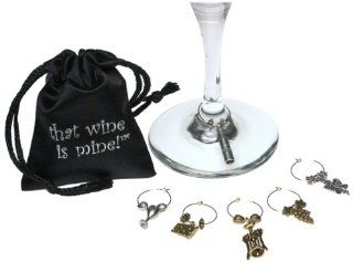 That Wine Is Mine Vineyard Wine Glass Charms, Set of 6: Kitchen & Dining