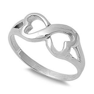 Brilliant 925 Sterling Silver Ring, Infinity Heart Sign, Friendship, Love, Wedding, Fashion: Jewelry
