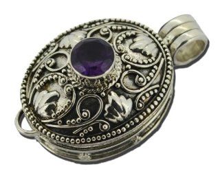Poison Box Amethyst Sterling Silver 925 Pendant: Kertas Gingsir: Jewelry