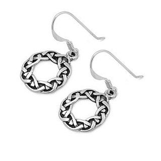 Wicca Binding Spell Dangle 17MM Earrings Sterling Silver 925: Jewelry