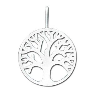 925 Sterling Silver Tree Of Life Silhouette Charm Pendant: Jewelry