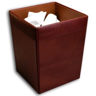 Dacasso 1000 Series Classic Leather Square Waste Basket A3403 Color: Mocha