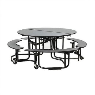 KI Furniture Uniframe Table with Split Bench Seats UFRDS/UFRD5SB BN BL 29 LWL