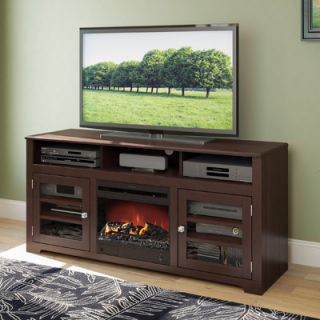 dCOR design West Lake 60 TV Stand with Electric Fireplace F 192 BWT
