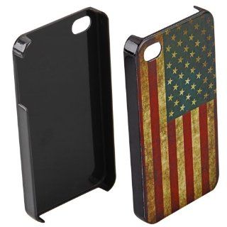 Plastic Retro USA American Flag Hard Case Cover Skin for Apple iPhone 4 4S 4G Cell Phones & Accessories