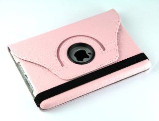 USAMZ909 Stand Smart Cover Pink Lichee Pattern PU Leather Case For Apple iPad Mini 7.85 inch Latest Generation 4G 360 Degrees Rotating: Computers & Accessories