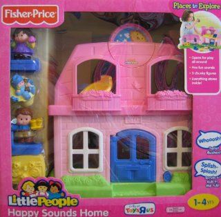 Fisher Price Little People Happy Sounds Home (PINK) w Sounds & 3 Figures   ToysRUs Exclusive (2009): Toys & Games