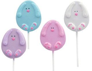 Easter Bunny Shaped Lollipops   8 Lollipops, 4 Great Flavors, Toasted Marshmallow, Grape, Bubblegum, and Blue Raspberry, the Perfect Gift This Easter : Suckers And Lollipops : Grocery & Gourmet Food