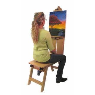 Martin Universal Design Rolling Wooden Bench Style Artist Easel in Natural Wo