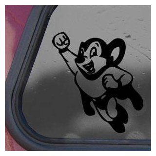 Mighty Mouse Black Decal Sticker Wall Laptop Notebook Die cut Black Decal Sticker   Decorative Wall Appliques