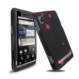 Hard Plastic Snap on Cover Fits Motorola A955 A956 Droid II Droid II Globla R2D2 Droid Hot Pink Shimmering Stars (Rubberized) Verizon (does not fit Motorola a855 Droid) Cell Phones & Accessories