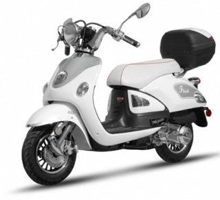 BMS The Legend WHITE Gas Single Cylinder 4 Stroke Automatic Moped Scooter : Seated Sports Scooters : Sports & Outdoors