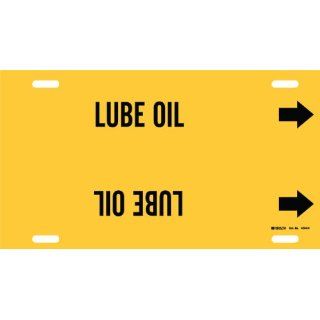 Brady 4244 H Brady Strap On Pipe Marker, B 915, Black On Yellow Printed Plastic Sheet, Legend "Lube Oil": Industrial Pipe Markers: Industrial & Scientific